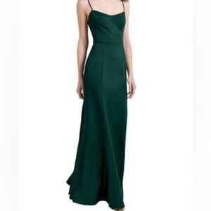 Peacock Blue/Teal Jenny Yoo Aniston Crepe Bridesmaid Dress